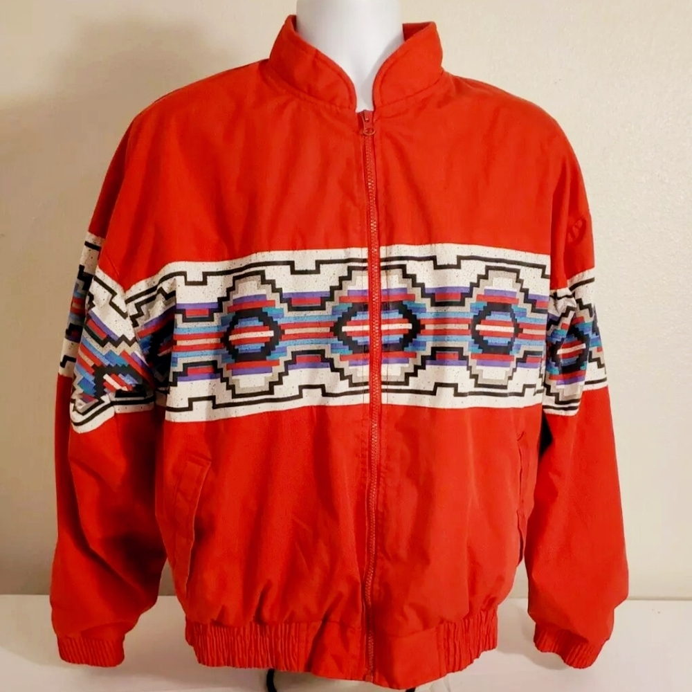 Red Geometric Pattern Jacket